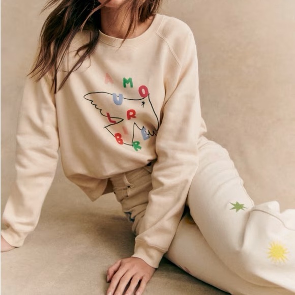 Sezane Tops - Sézane AMOUR LIBRE OISEAU SWEATSHIRT - SÉZANE X PANGEA, Size S